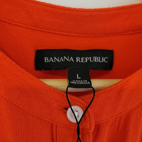 Red women's button down blouse - Picture 3 of 7